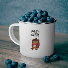 Load image into Gallery viewer, God Brews Hedgehog Enamel Camping Mug
