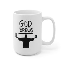 Load image into Gallery viewer, God Brews Ceramic Jesus Mug 15oz
